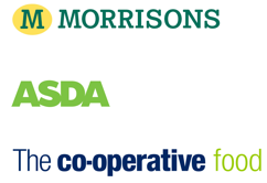 Morrisons, ASDA, The co-operative Food